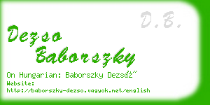 dezso baborszky business card